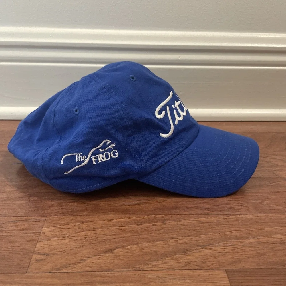 Titleist Spellout Logo 'The Frog' Blue Strapback Golf Hat